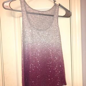 Pink and grey sequin top!